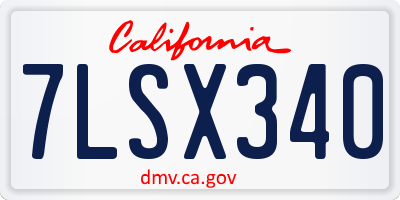 CA license plate 7LSX340