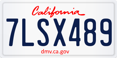CA license plate 7LSX489