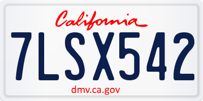 CA license plate 7LSX542