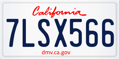 CA license plate 7LSX566