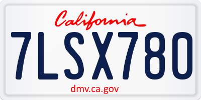 CA license plate 7LSX780