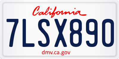 CA license plate 7LSX890