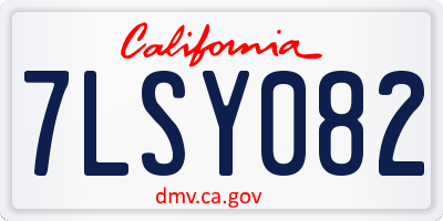 CA license plate 7LSY082