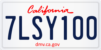CA license plate 7LSY100