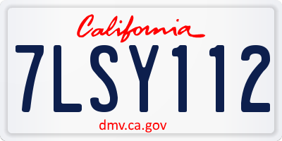 CA license plate 7LSY112