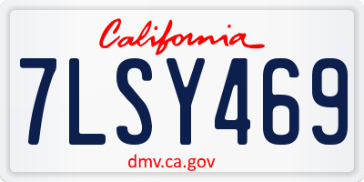 CA license plate 7LSY469