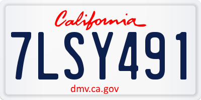 CA license plate 7LSY491