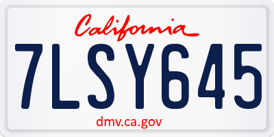 CA license plate 7LSY645