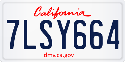 CA license plate 7LSY664