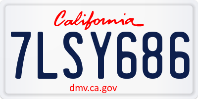 CA license plate 7LSY686
