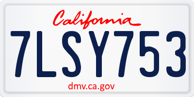 CA license plate 7LSY753