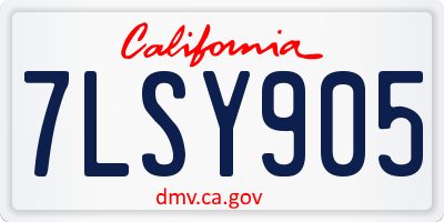 CA license plate 7LSY905