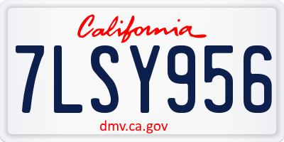 CA license plate 7LSY956