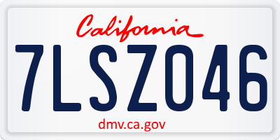 CA license plate 7LSZ046