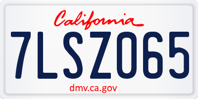 CA license plate 7LSZ065
