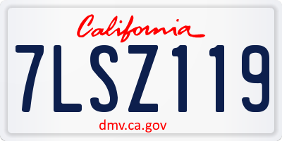 CA license plate 7LSZ119