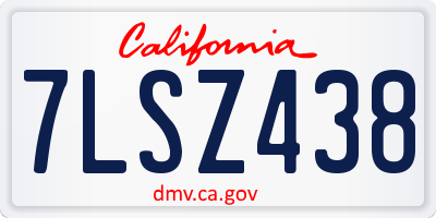 CA license plate 7LSZ438