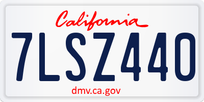 CA license plate 7LSZ440