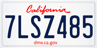 CA license plate 7LSZ485