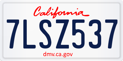 CA license plate 7LSZ537