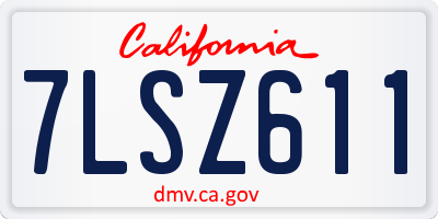 CA license plate 7LSZ611