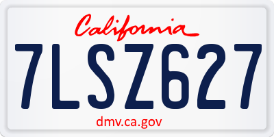 CA license plate 7LSZ627