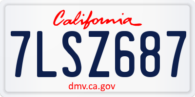 CA license plate 7LSZ687