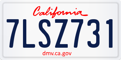 CA license plate 7LSZ731