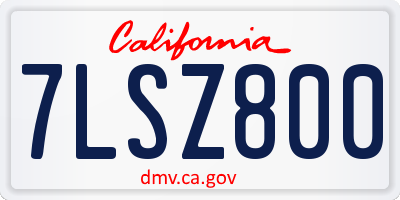 CA license plate 7LSZ800