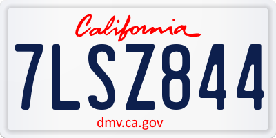 CA license plate 7LSZ844