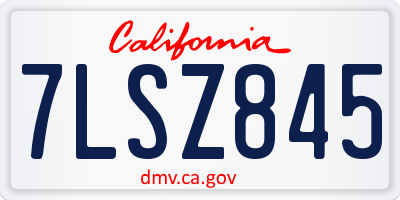 CA license plate 7LSZ845