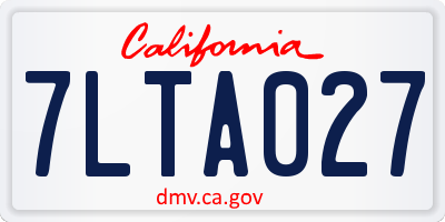 CA license plate 7LTA027