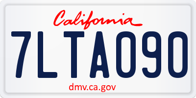 CA license plate 7LTA090