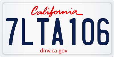 CA license plate 7LTA106
