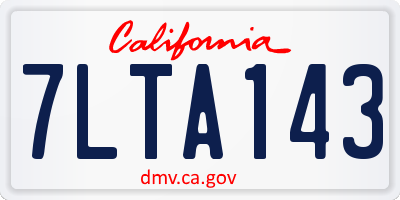 CA license plate 7LTA143