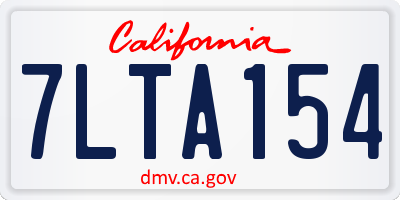 CA license plate 7LTA154