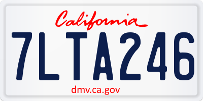 CA license plate 7LTA246