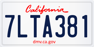 CA license plate 7LTA381