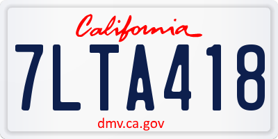 CA license plate 7LTA418
