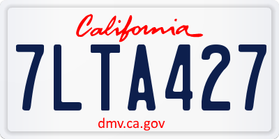 CA license plate 7LTA427