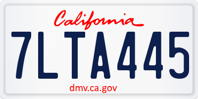 CA license plate 7LTA445