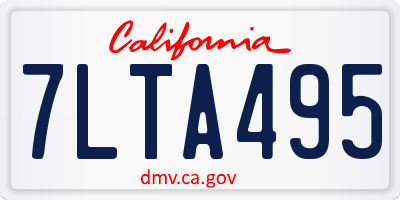 CA license plate 7LTA495
