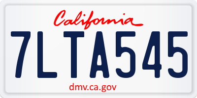 CA license plate 7LTA545