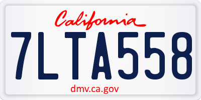 CA license plate 7LTA558