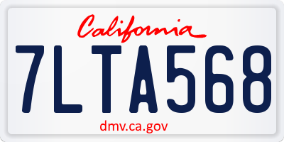CA license plate 7LTA568