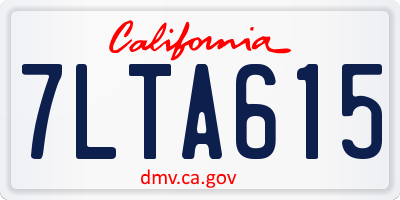 CA license plate 7LTA615