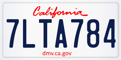 CA license plate 7LTA784