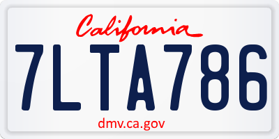 CA license plate 7LTA786