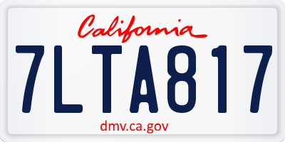 CA license plate 7LTA817