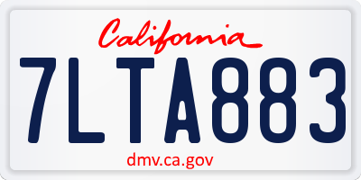 CA license plate 7LTA883